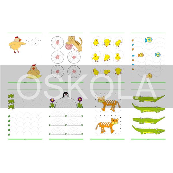 Grafomotorická cvičení - zvířátka