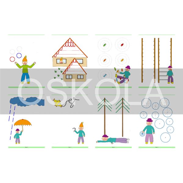 Grafomotorická cvičení - klauni