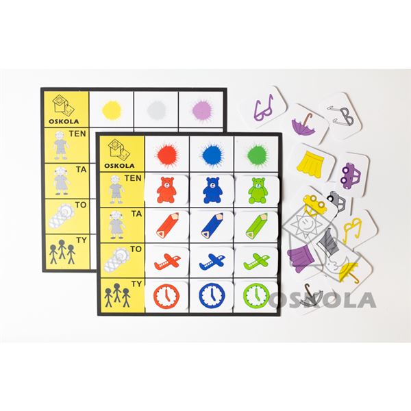 Barvy a rody - Logopedické tabulky