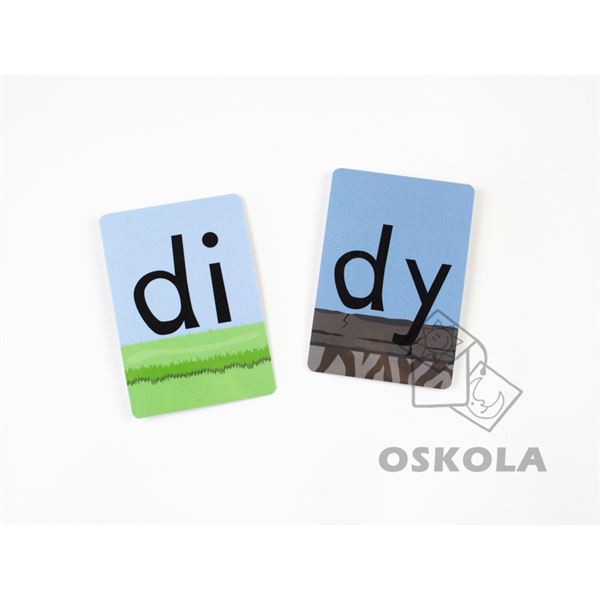 Názorné karty - tvrdé a měkké slabiky di ni ti dy ty ny