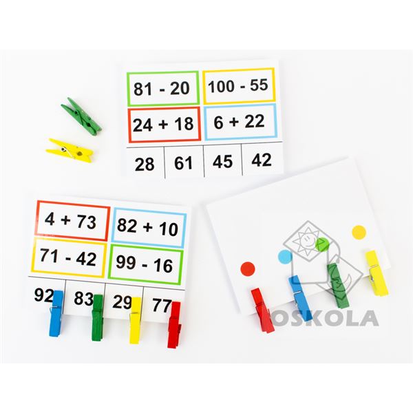 Sčítání a odčítání s kolíčky 3