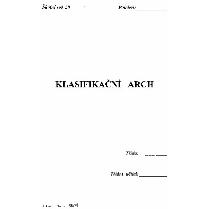 Klasifikační arch (3xA4 složená)