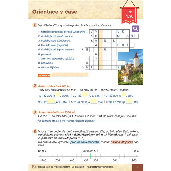 Pracovní listy k učebnici Obrazy ze starších českých dějin - el.jednouživatelská  licence pro žáky (12 měsíců + 6 zdarma)