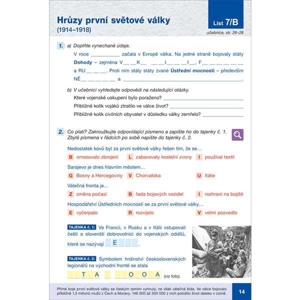 Pracovní listy k učebnici Obrazy z novějších českých dějin - el. jednouživatelská  licence pro žáky (12 měsíců + 6 zdarma)