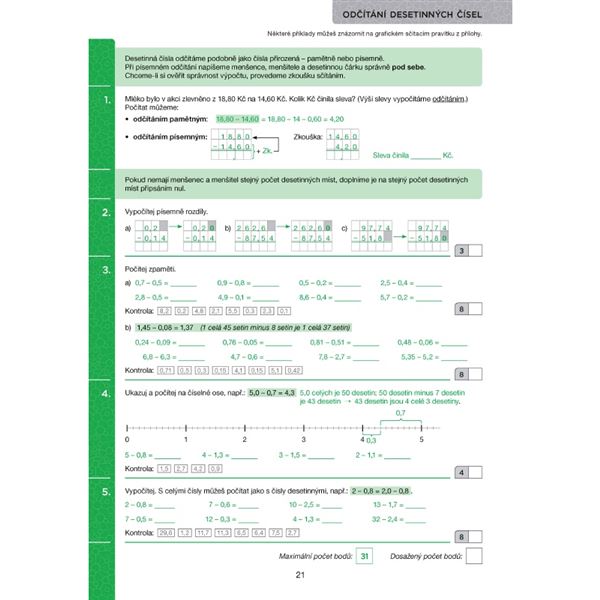 Desetinná čísla - Pracovní sešit pro 5. - 6. ročník