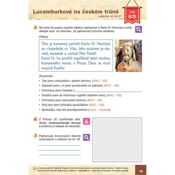 Pracovní listy k učebnici Obrazy ze starších českých dějin