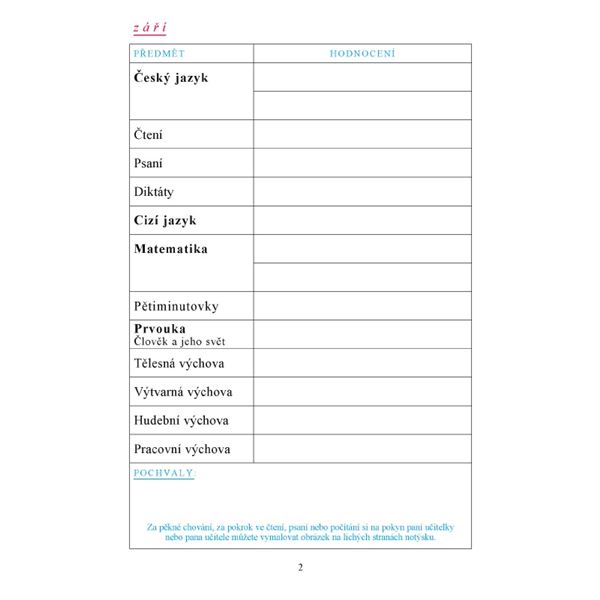 Notýsek pro 1. ročník (Miler)