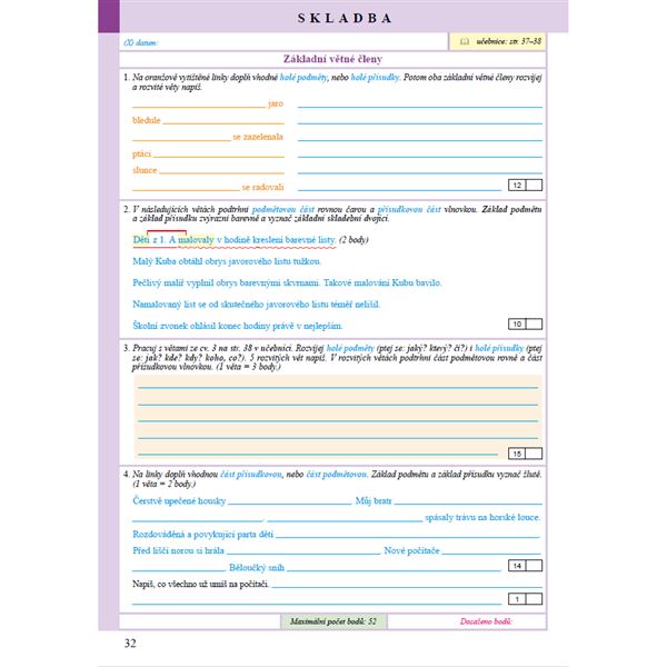 Pracovní sešit k učebnici Český jazyk 5 - 1. díl