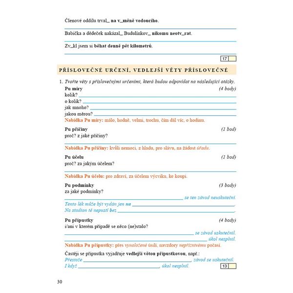 Český jazyk 7 - 3. díl - Přehledy, tabulky, rozbory, cvičení - pracovní sešit