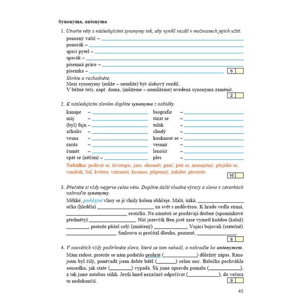 Český jazyk 7 - 3. díl - Přehledy, tabulky, rozbory, cvičení - pracovní sešit