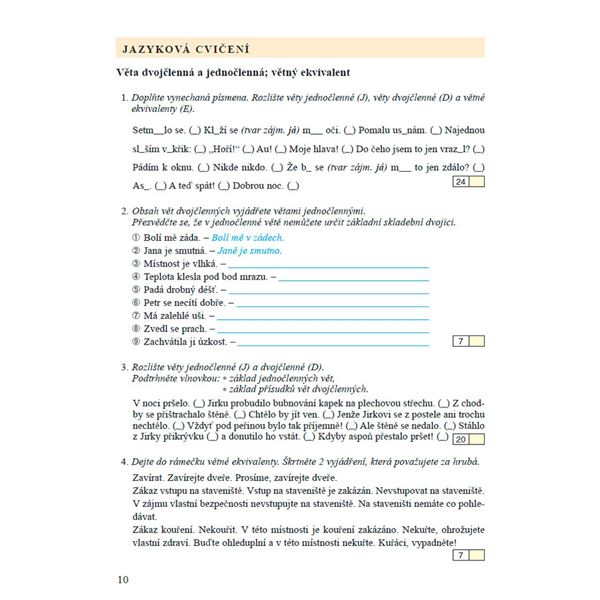 Český jazyk 8 - 3. díl - Přehledy, tabulky, rozbory, cvičení - pracovní sešit