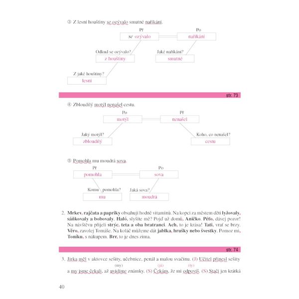 Klíč k Pracovním listům k učebnici Máme rádi češtinu 5