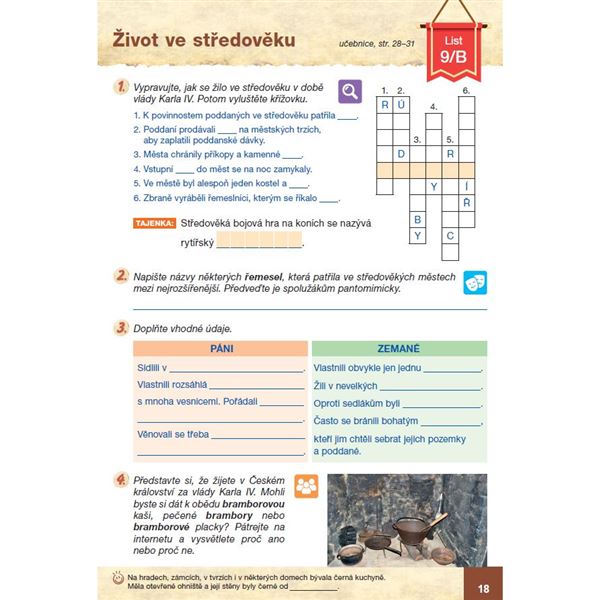 Pracovní listy k učebnici Obrazy ze starších českých dějin - el.multilicence pro školy (12 měsíců + 6 zdarma)