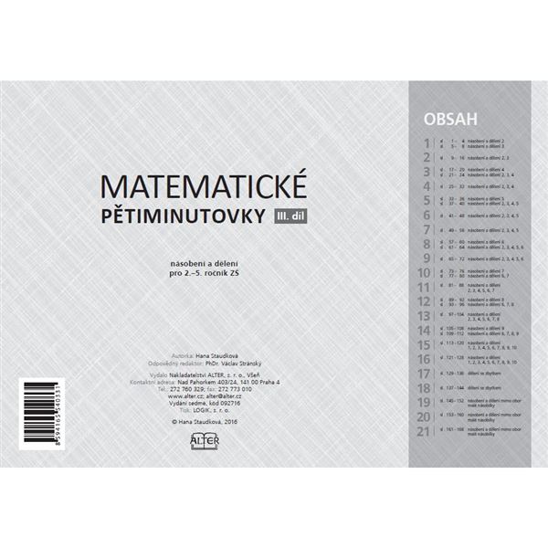 Matematické pětiminutovky III - elektronická učebnice (12 měsíců + 6 zdarma)