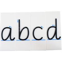 Hmatová písmena Comenia Script na destičce - malá písmena základní (D1)