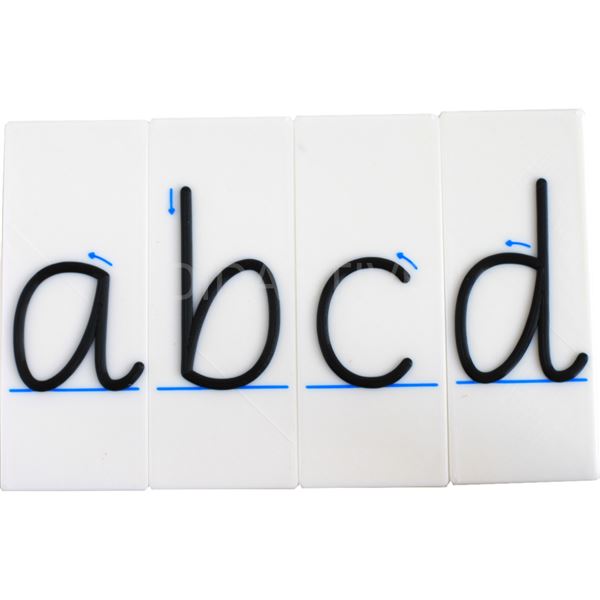 Hmatová písmena Comenia Script na destičce - malá a velká písmena (bez diakritiky) (D1)