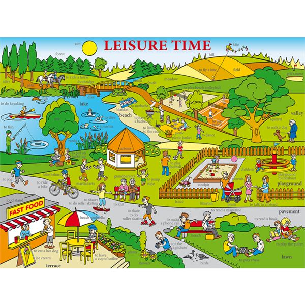 Angličtina - Leisure Time - nástěnný obraz, 110x85cm, 2 lišty