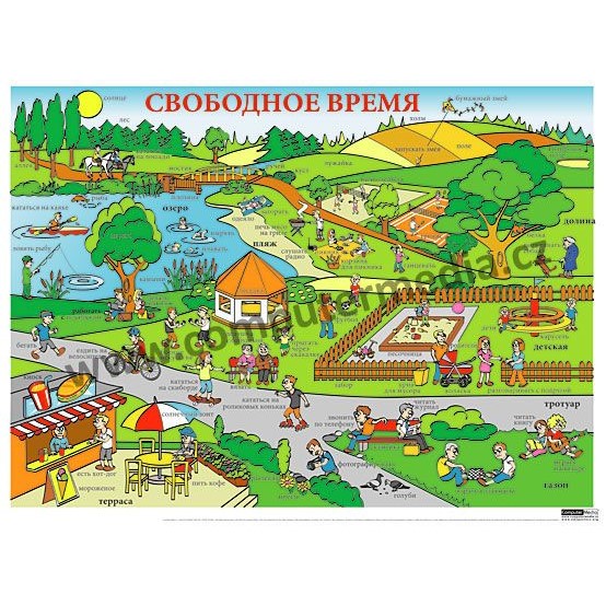 Ruština - Svobodnoye vremya (Volný čas) - nástěnný obraz, 110x85cm, 2 lišty