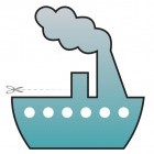 Parník - čtecí záložka s výřezem