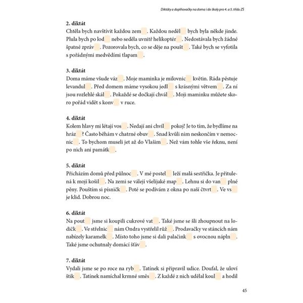 Diktáty a doplňovačky na doma i do školy pro 4. a 5. třídu ZŠ