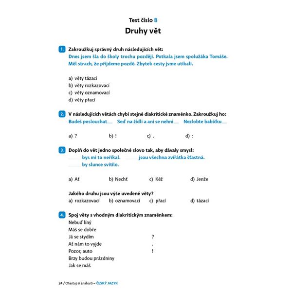 Otestuj si znalosti - Český jazyk (2. třída)