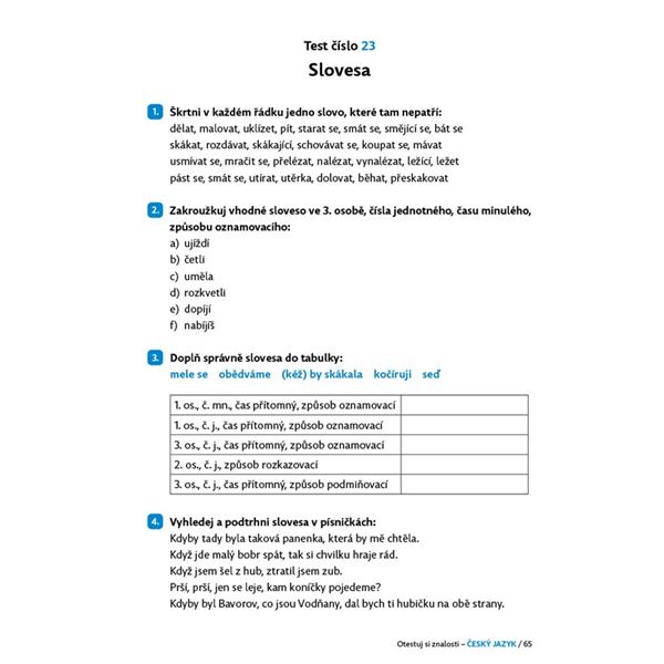 Otestuj si znalosti - Český jazyk pro 5. třídu