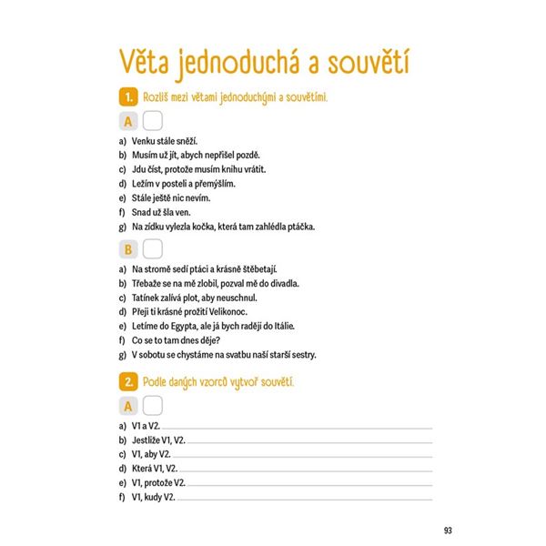 Krátká cvičení z českého jazyka pro 2. a 3. třídu ZŠ