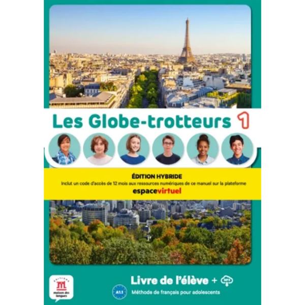 Les Globe-Trotteurs 1 (A1.1) – Édition hybride Livre de l´éleve + Espacevirtuel (12 mois)