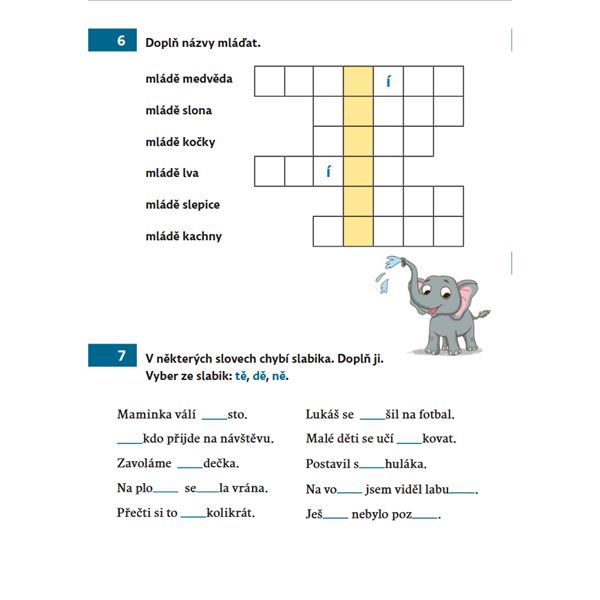 Procvičování češtiny - Pravopis ú/ů, tvrdé a měkké souhlásky, psaní dě, tě, ně…