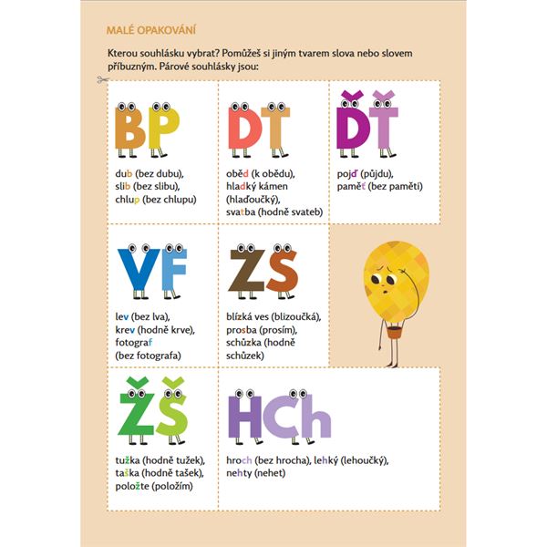 Procvičování češtiny - Párové souhlásky, vlastní jména, koncovky podstatných jmen…