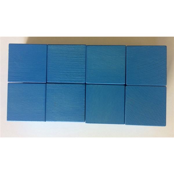 Dřevěné krychle 4x4cm - modré (8ks)