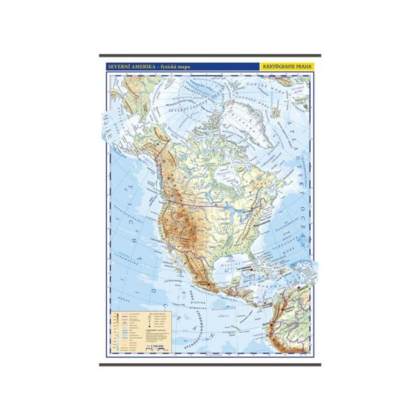 Severní Amerika – školní nástěnná fyzická mapa