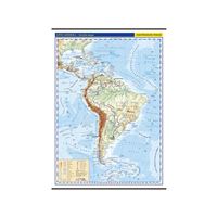 Jižní Amerika - školní nástěnná fyzická mapa