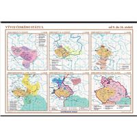 Vývoj českého státu I. (9. - 16.století) - školní nástěnná mapa