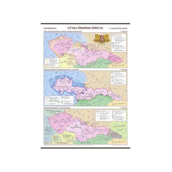 Vývoj českého státu III. (v 1. polovině 20. stol.) – školní nástěnná mapa