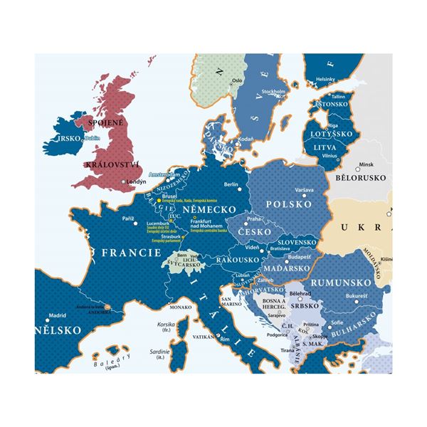 Evropa – Evropská unie a NATO – školní nástěnná mapa