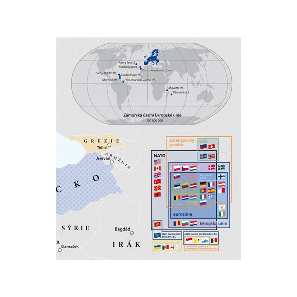 Evropa – Evropská unie a NATO – školní nástěnná mapa