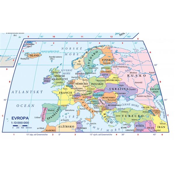 Svět – státy a území – nástěnná mapa