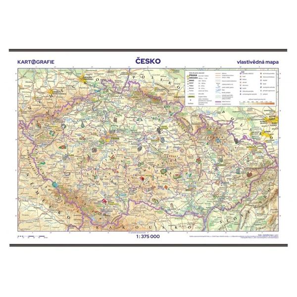 Česko - vlastivědná mapa - školní nástěnná mapa