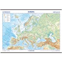 Evropa – reliéf a povrch – školní nástěnná mapa
