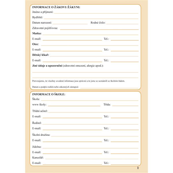 Žákovská knížka pro 3.-9. ročník - oranžová