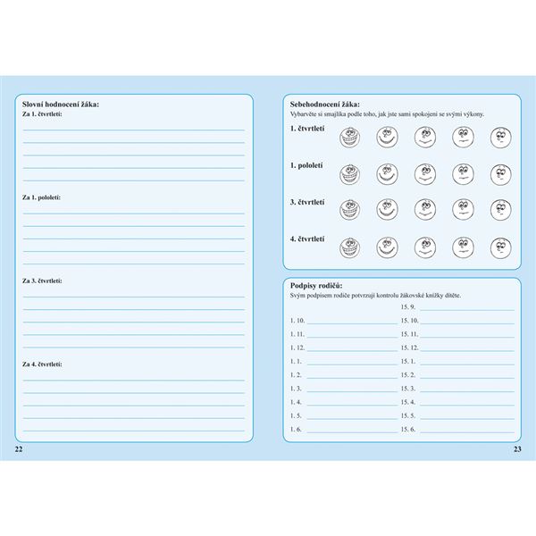 Žákovská knížka pro 3.-9. ročník - modrá