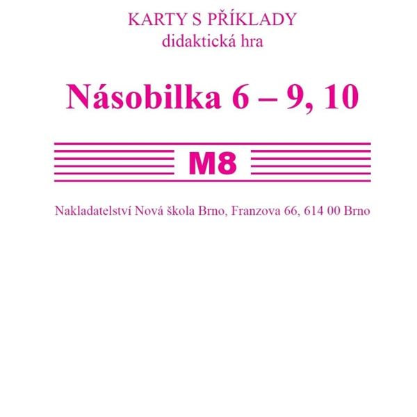 Sada kartiček M8 - Násobilka 6 - 9, 10