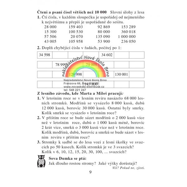 Počítání s velkými čísly - pracovní sešit
