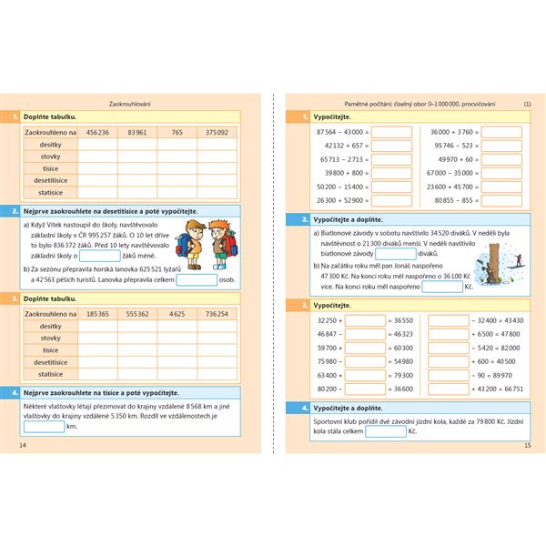 Testíky pro čtvrťáky - matematika 2. díl barevný pracovní sešit