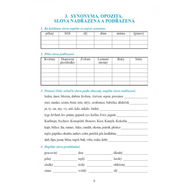 Opakujeme češtinu ve 3. - 5. r. - pravopisná cvičení, diktáty