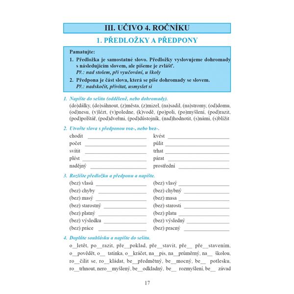 Opakujeme češtinu ve 3. - 5. r. - pravopisná cvičení, diktáty