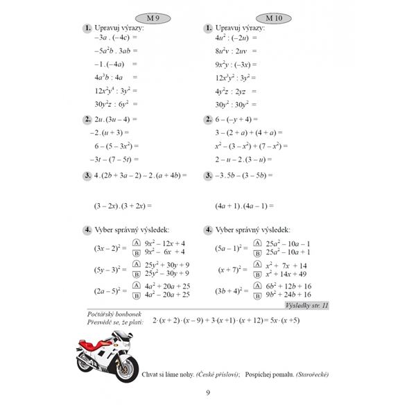 Chvilky s algebrou 9 – pracovní sešit