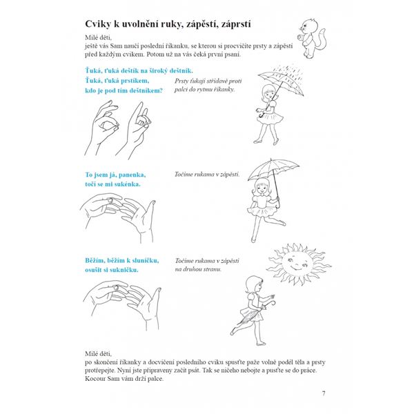 První psaní s kocourem Samem (Čtení s porozuměním) - nevázané písmo