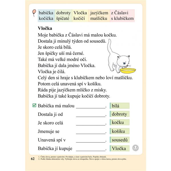 Slabikář s kocourem Samem (Čtení s porozuměním) tvrdá vazba